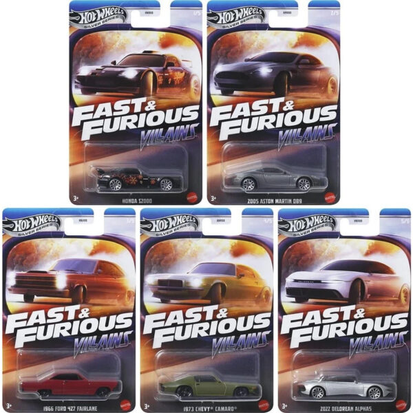 HOT WHEELS Silver Series Fast & Furious Villains 5'li Set